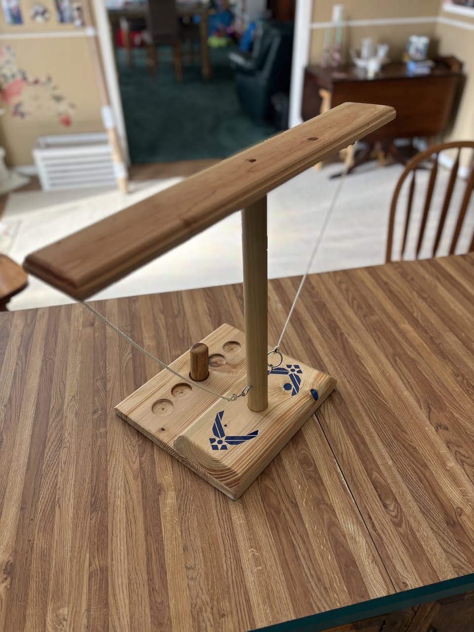 Handcrafted Air Force ring toss game