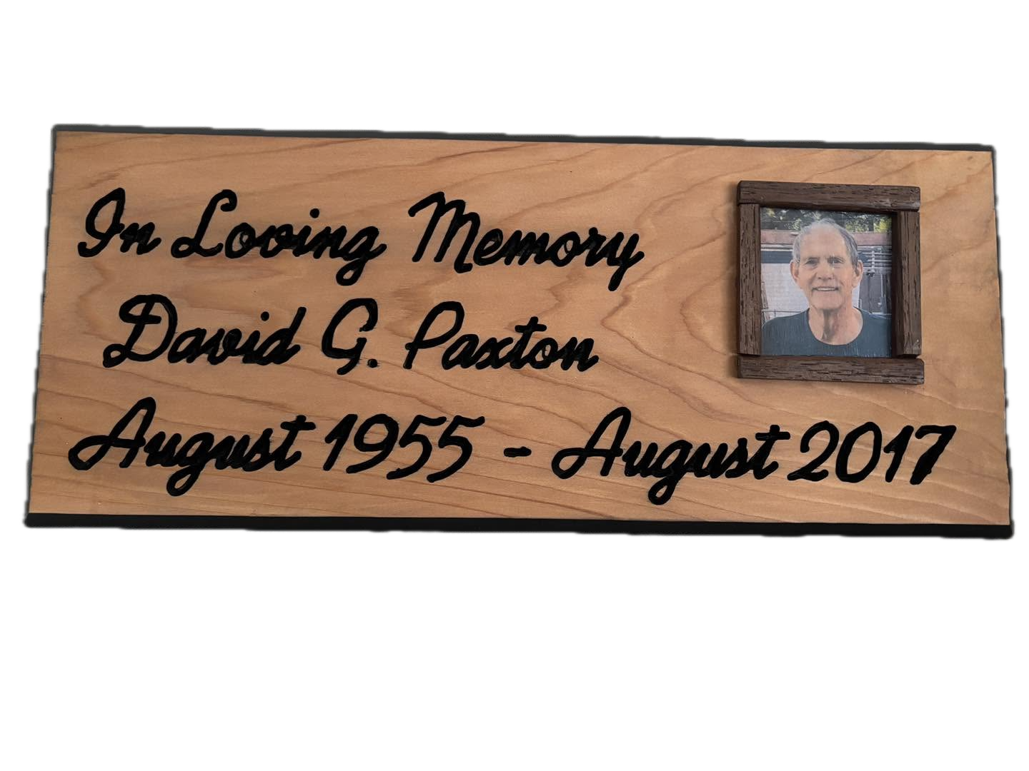 In Loving Memory remembrance carved sign